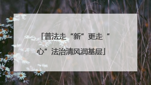 普法走“新”更走“心”法治清风润基层