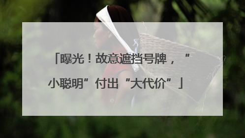 曝光！故意遮挡号牌，“小聪明”付出“大代价”