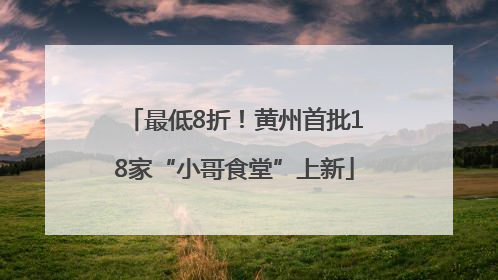 最低8折！黄州首批18家“小哥食堂”上新