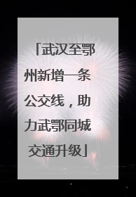 武汉至鄂州新增一条公交线，助力武鄂同城交通升级