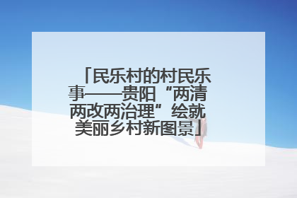 民乐村的村民乐事——贵阳“两清两改两治理”绘就美丽乡村新图景