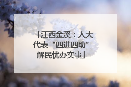 江西金溪：人大代表“四进四助”解民忧办实事