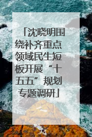 沈晓明围绕补齐重点领域民生短板开展“十五五”规划专题调研
