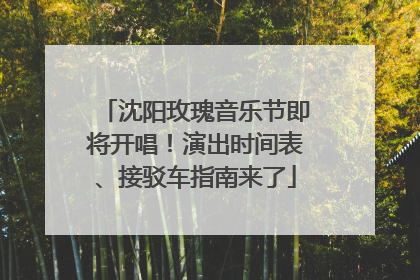 沈阳玫瑰音乐节即将开唱！演出时间表、接驳车指南来了