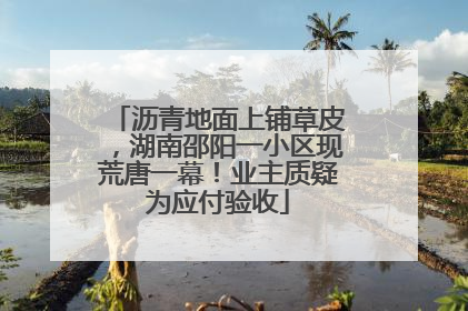 沥青地面上铺草皮，湖南邵阳一小区现荒唐一幕！业主质疑为应付验收