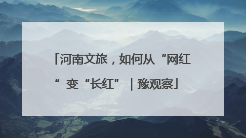 河南文旅，如何从“网红”变“长红”｜豫观察