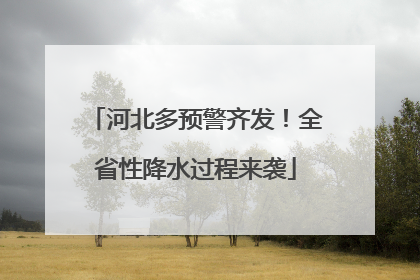 河北多预警齐发！全省性降水过程来袭