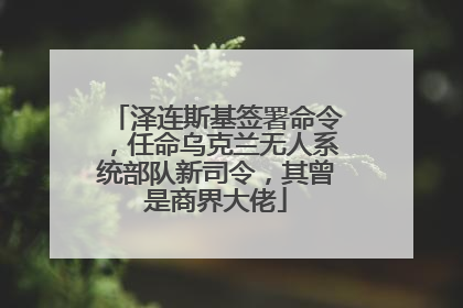 泽连斯基签署命令，任命乌克兰无人系统部队新司令，其曾是商界大佬