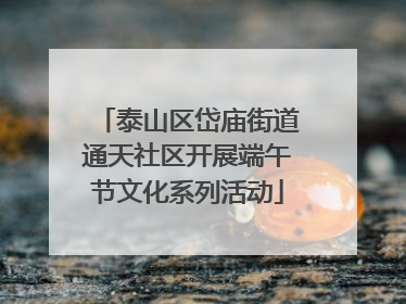 泰山区岱庙街道通天社区开展端午节文化系列活动