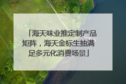 海天味业推定制产品矩阵，海天金标生抽满足多元化消费场景