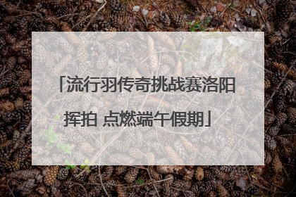 流行羽传奇挑战赛洛阳挥拍 点燃端午假期
