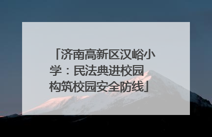 济南高新区汉峪小学：民法典进校园 构筑校园安全防线