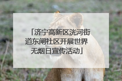 济宁高新区洸河街道东闸社区开展世界无烟日宣传活动