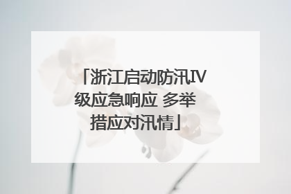 浙江启动防汛Ⅳ级应急响应 多举措应对汛情