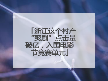 浙江这个村产“爽剧”点击量破亿，入围电影节竞赛单元