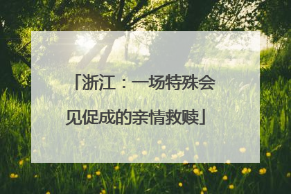 浙江：一场特殊会见促成的亲情救赎