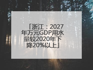 浙江：2027年万元GDP用水量较2020年下降20%以上