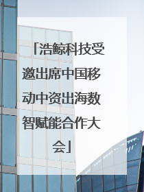 浩鲸科技受邀出席中国移动中资出海数智赋能合作大会