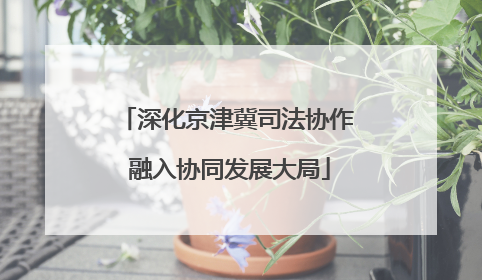 深化京津冀司法协作 融入协同发展大局