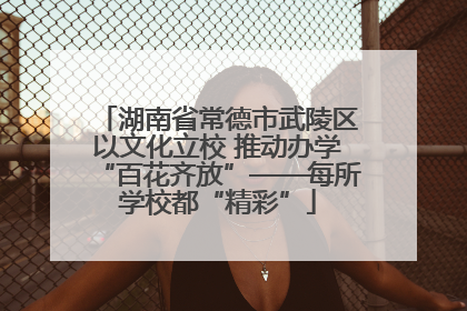 湖南省常德市武陵区以文化立校 推动办学“百花齐放”——每所学校都“精彩”