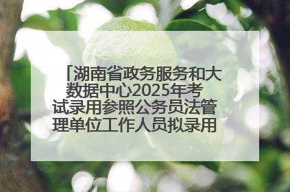 湖南省政务服务和大数据中心2025年考试录用参照公务员法管理单位工作人员拟录用人员名单公示