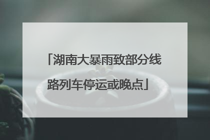 湖南大暴雨致部分线路列车停运或晚点