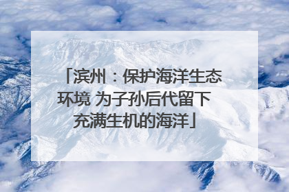 滨州：保护海洋生态环境 为子孙后代留下充满生机的海洋