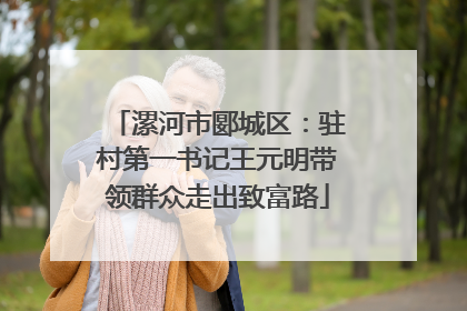 漯河市郾城区：驻村第一书记王元明带领群众走出致富路