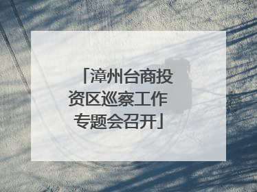 漳州台商投资区巡察工作专题会召开