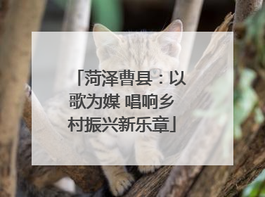 菏泽曹县：以歌为媒 唱响乡村振兴新乐章