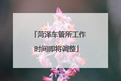 菏泽车管所工作时间即将调整