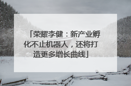 荣耀李健：新产业孵化不止机器人，还将打造更多增长曲线