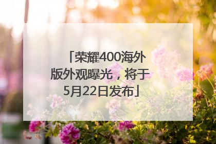 荣耀400海外版外观曝光，将于5月22日发布