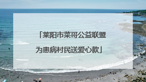 莱阳市菜哥公益联盟为患病村民送爱心款