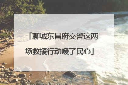 聊城东昌府交警这两场救援行动暖了民心