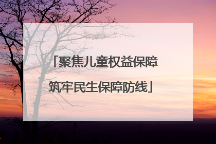 聚焦儿童权益保障 筑牢民生保障防线