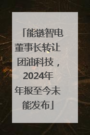 能链智电董事长转让团油科技，2024年年报至今未能发布