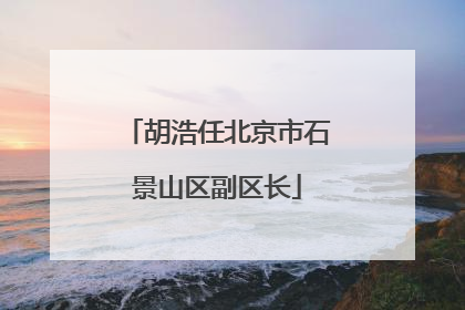 胡浩任北京市石景山区副区长