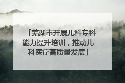 芜湖市开展儿科专科能力提升培训，推动儿科医疗高质量发展