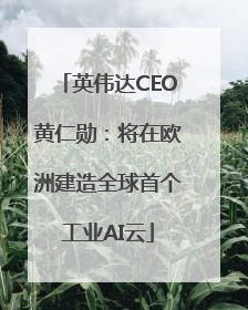 英伟达CEO黄仁勋：将在欧洲建造全球首个工业AI云