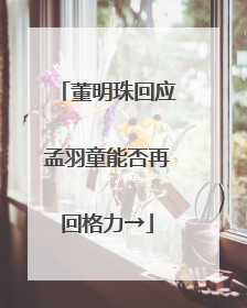 董明珠回应孟羽童能否再回格力→