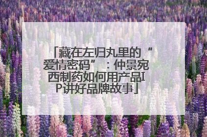 藏在左归丸里的“爱情密码”：仲景宛西制药如何用产品IP讲好品牌故事