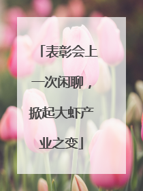 表彰会上一次闲聊，掀起大虾产业之变