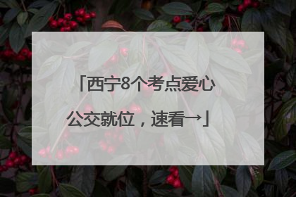 西宁8个考点爱心公交就位，速看→