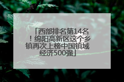 西部排名第14名！绵阳高新区这个乡镇再次上榜中国镇域经济500强