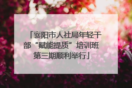 襄阳市人社局年轻干部“赋能提质”培训班第三期顺利举行