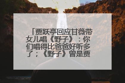 贾跃亭回应甘薇带女儿唱《野子》：你们唱得比爸爸好听多了；《野子》曾是贾跃亭“代表作”