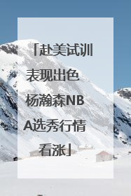 赴美试训表现出色 杨瀚森NBA选秀行情看涨