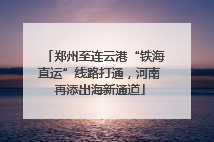 郑州至连云港“铁海直运”线路打通，河南再添出海新通道