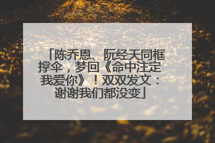 陈乔恩、阮经天同框撑伞，梦回《命中注定我爱你》！双双发文：谢谢我们都没变